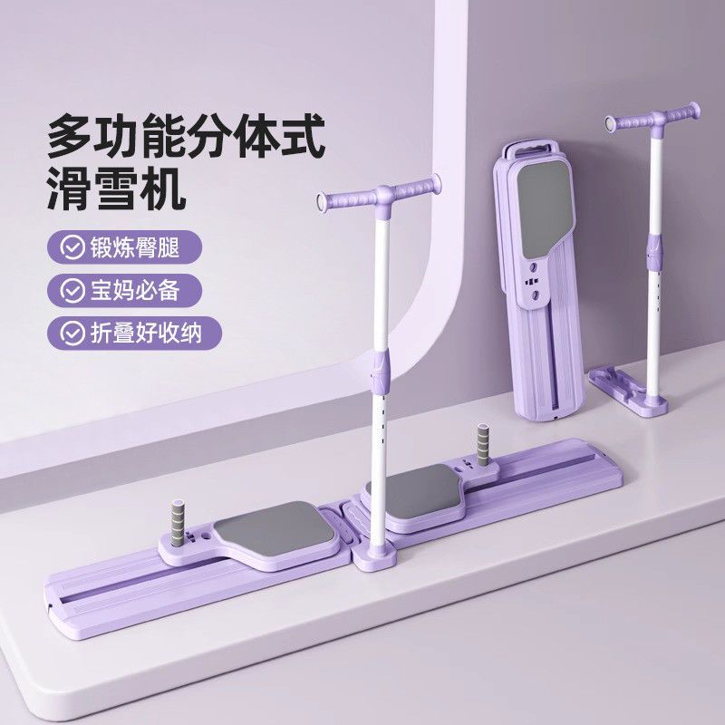 Home Gym Portable - Foldable Split Ski Exercise Machine Purple
