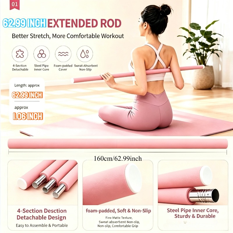 Home Gym Yoga - Detachable Body Stretching Stick Yoga Back