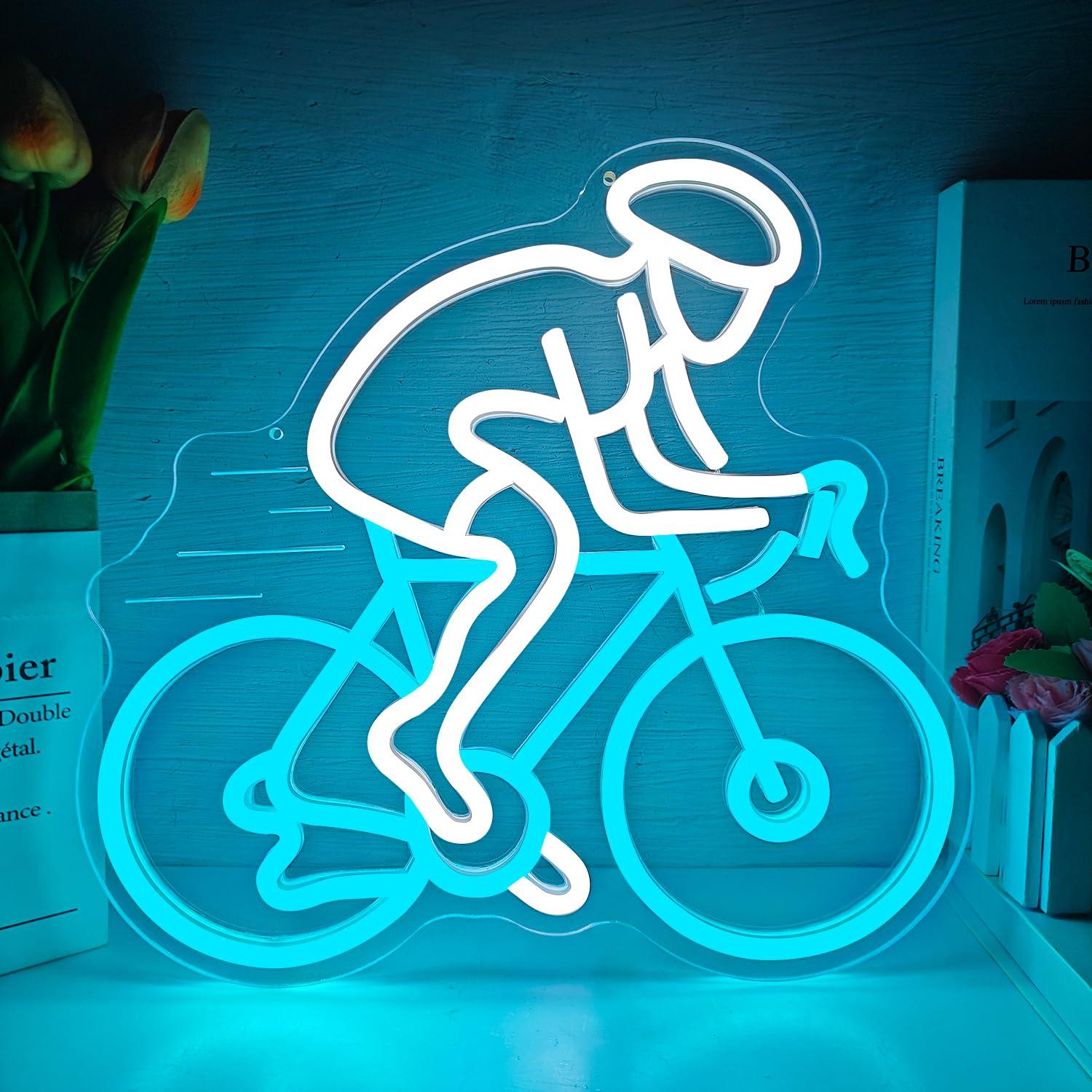 Cyclist Riding Bike Neon Sign  - đánh giá và giá Home Gym Neon Sign
